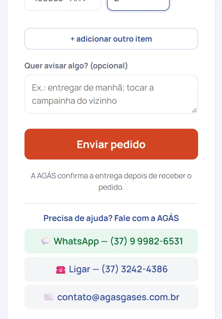 Toque em Enviar pedido. Anote o número do protocolo que aparece na tela.
